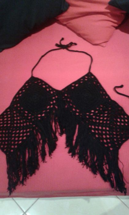 Top croché preto