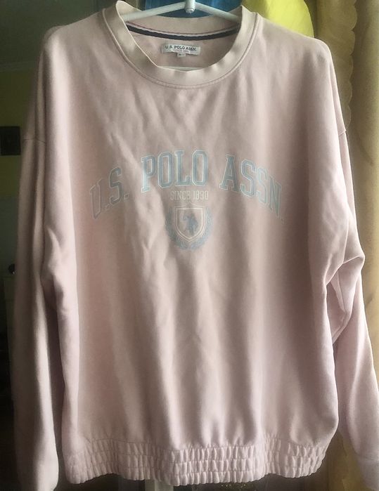 Світшот батник Polo m-xl оверсайз рожевий