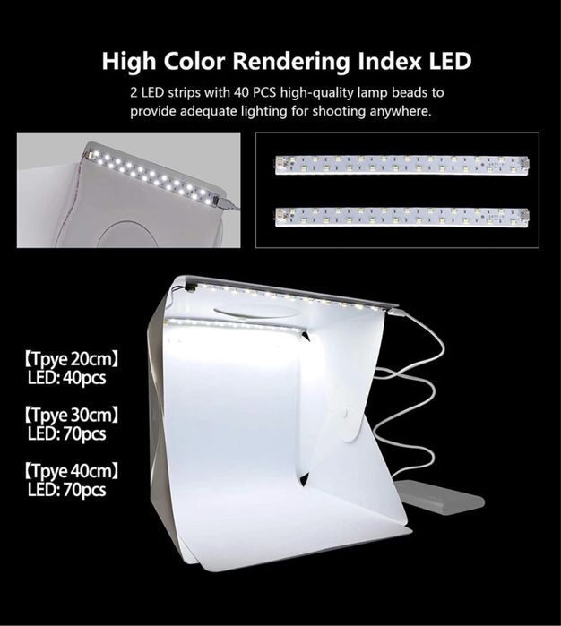 Lightbox / Softbox  40cm portátil -  Portes incluidos