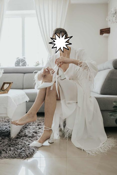 Satynowy komplet ślubny