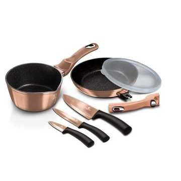 Berlinger Haus Zestaw Garnków z nożami Metallic Line Rose Gold Edition