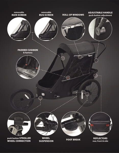 WIKE Premium Double z amortyzacją przyczepka rowerowa