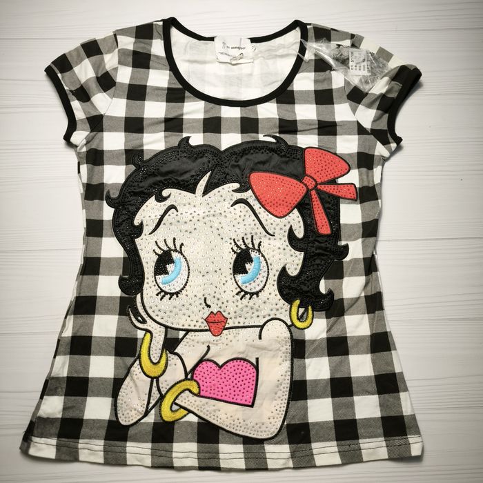 Піжама з принтом у стилі Betty Boop зі стразами