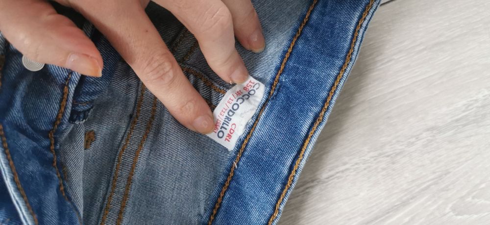 Spodnie jeans S elastyczne wysoki stan