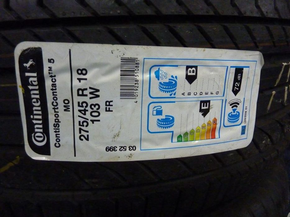 4xOpona nieużywana lato 275/45R18 CONTINENTAL 214zł/szt WYSYŁKA GRATIS