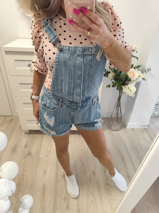 Jeansowe ogrodniczki damskie S