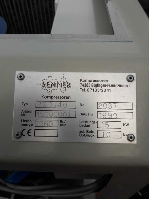 Sprężarka śrubowa,kompresor Renner RS 15-10,15 KW,S012086