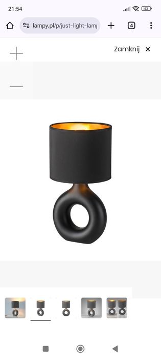 JUST LIGHT. Lampa stołowa Carara, ceramiczna podstawa, czarna