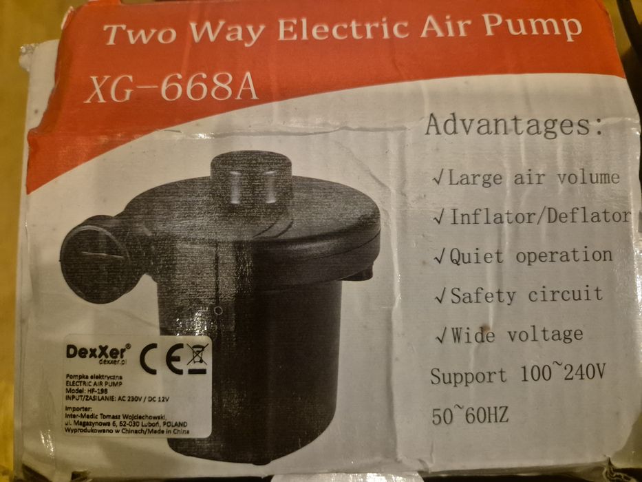 Pompka do materacy z końcówka do auta zapalniczki