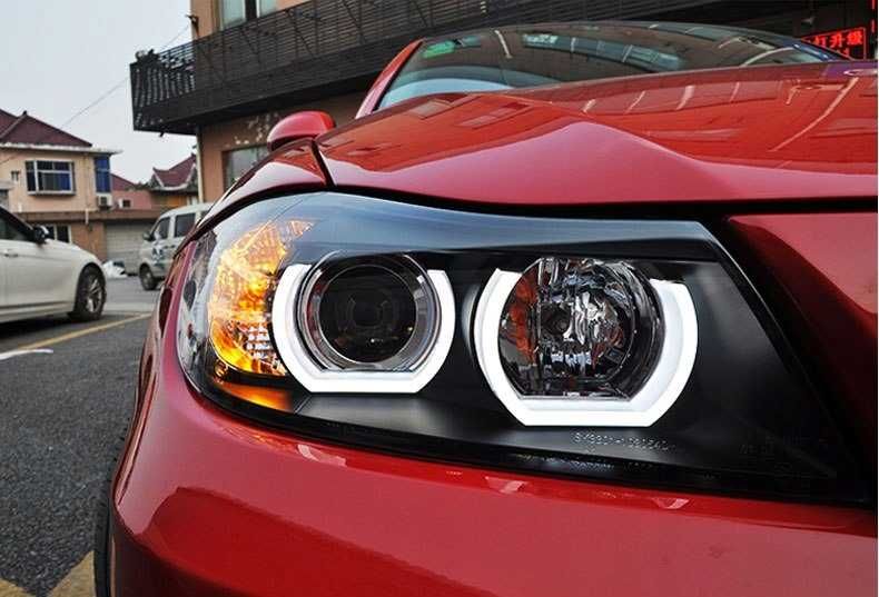 Lampy reflektory przednie przód BMW E90 05-08 D1S RINGI LED U-BAR NOWE