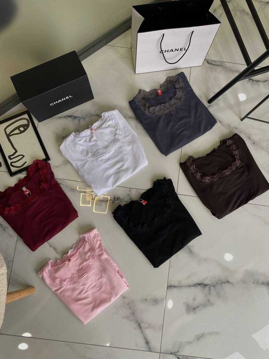 лонгслів з італійським мереживом (натуральна віскоза) лонг лонгслив