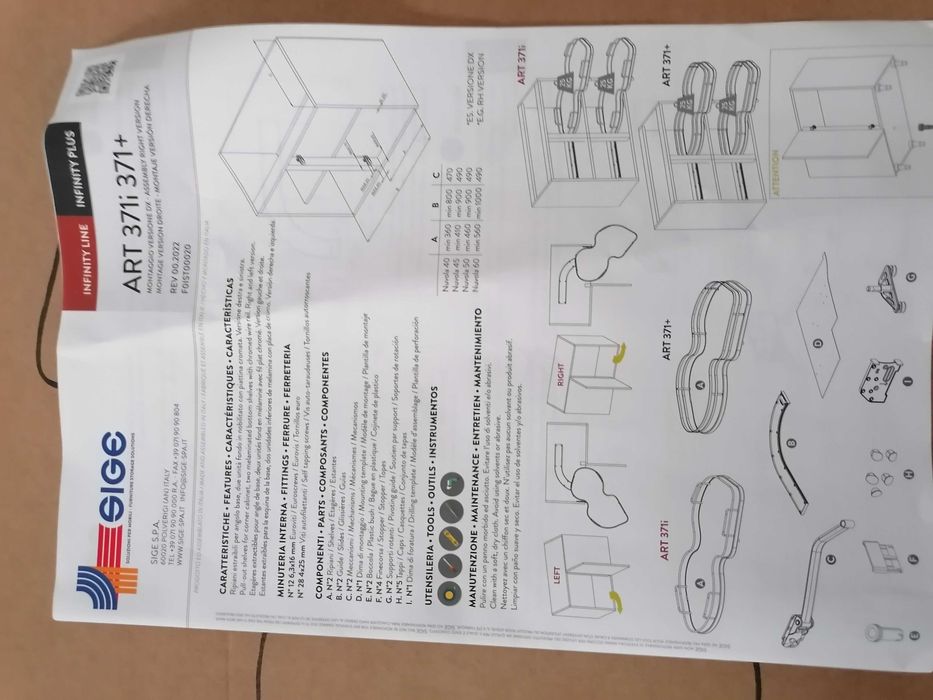 Kosz, półka Cargo, nerka Sige 371