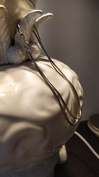 Srebrna bransoletka na kostkę (anklet) – żmijka / snake – elegancka,