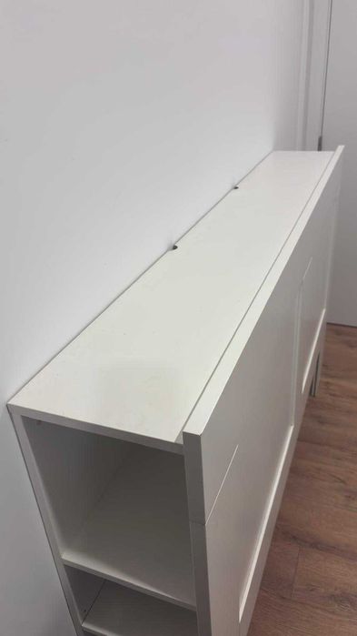 Cabeceira de cama com arrumação, branco, 160 cm · Como novo