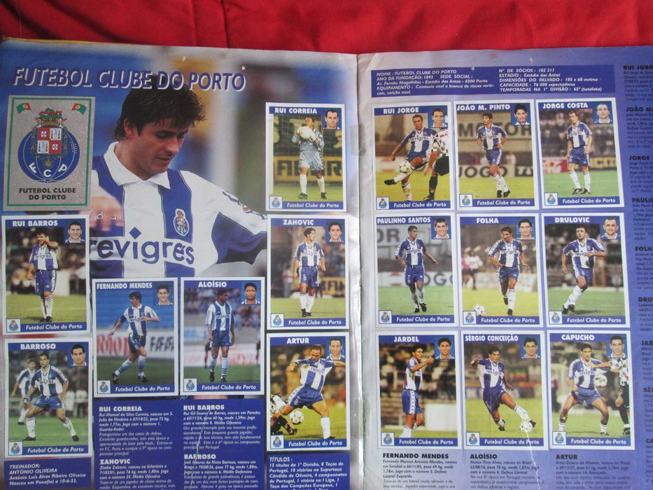 Caderneta completa de cromos Panini do campeonato português 97/98