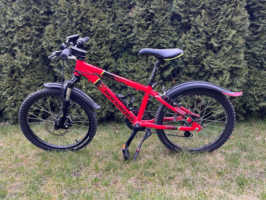 Rower dziecięcy górski Rockrider ST900, koło 20 cali, amorki, błotniki