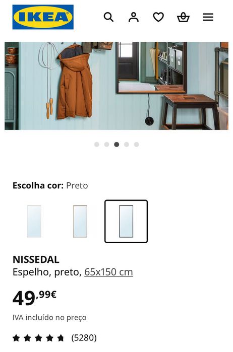 Dois espelhos ikea pretos