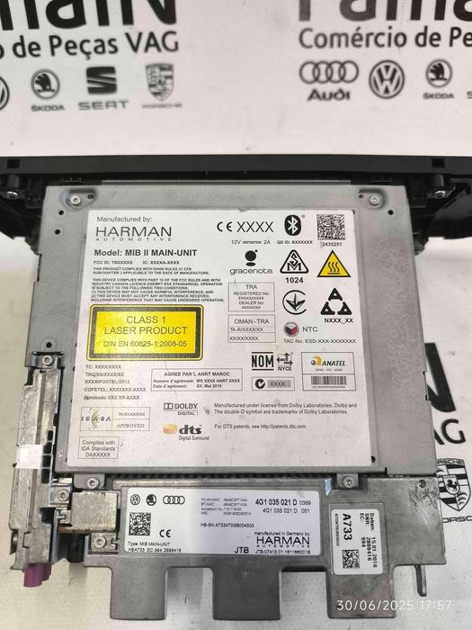 Rádio / Auto Rádio AUDI A6 C7 3.0 TDI quattro (235 kW / 320 cv) [09.2014 - 09.2018] 4G1035021D (OEM)