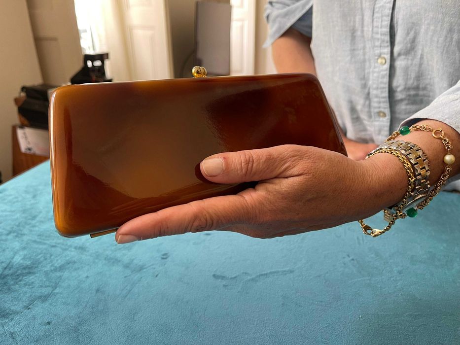 Clutch vintage faux tortoise