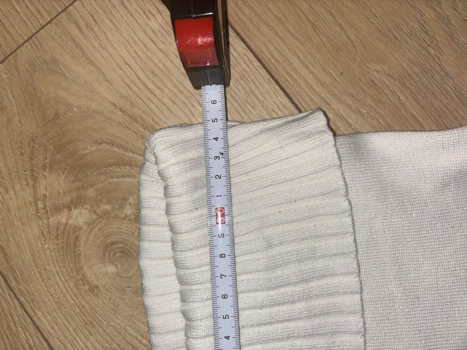 Białe kremowe spodnie z szerokimi nogawkami dzwony sweterkowe xs H&M