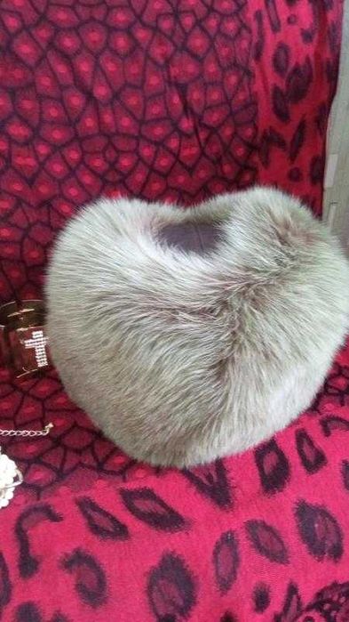 100% мех песца шапка песцовая шапочка шуба куртка дублёнка полушубок