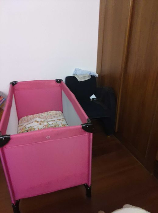 Cama viagem bébé "Zippy" + colchão ortopédico + roupa de cama