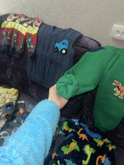 Теплые костюмы махровые пижамы ЛОТ ОДЕЖДЫ для мальчика штаны теплые