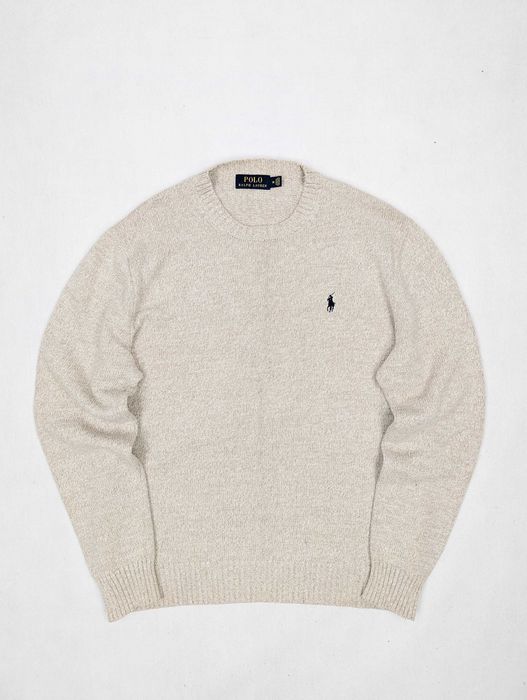 Polo Ralph Lauren sweter beżowy okrągły rozmiar M