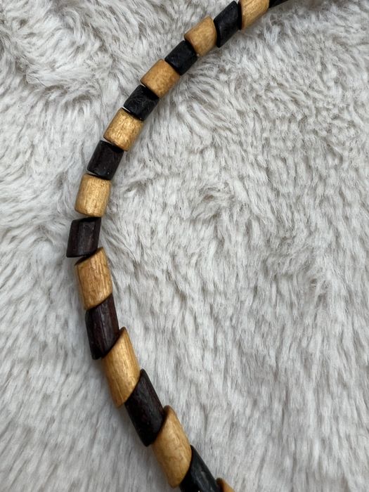 Naszyjnik korale koraliki drewniane drewno egzotyczny unisex boho 21
