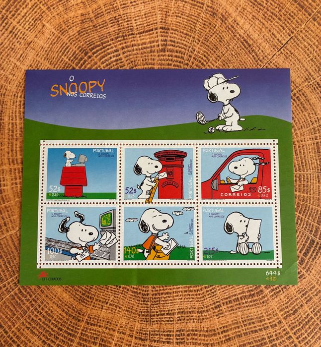 Selos CTT Snoopy nos Correios Portugal 2000 - Peanuts - Folha Completa