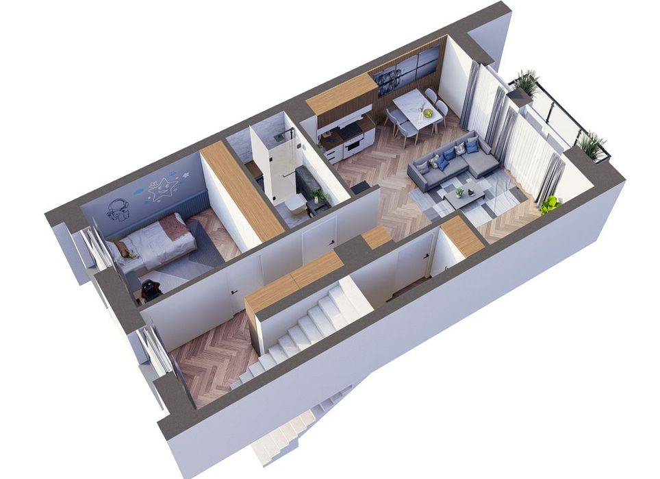 78,67 m² | 2 miejsca postojowe | Taras + balkon