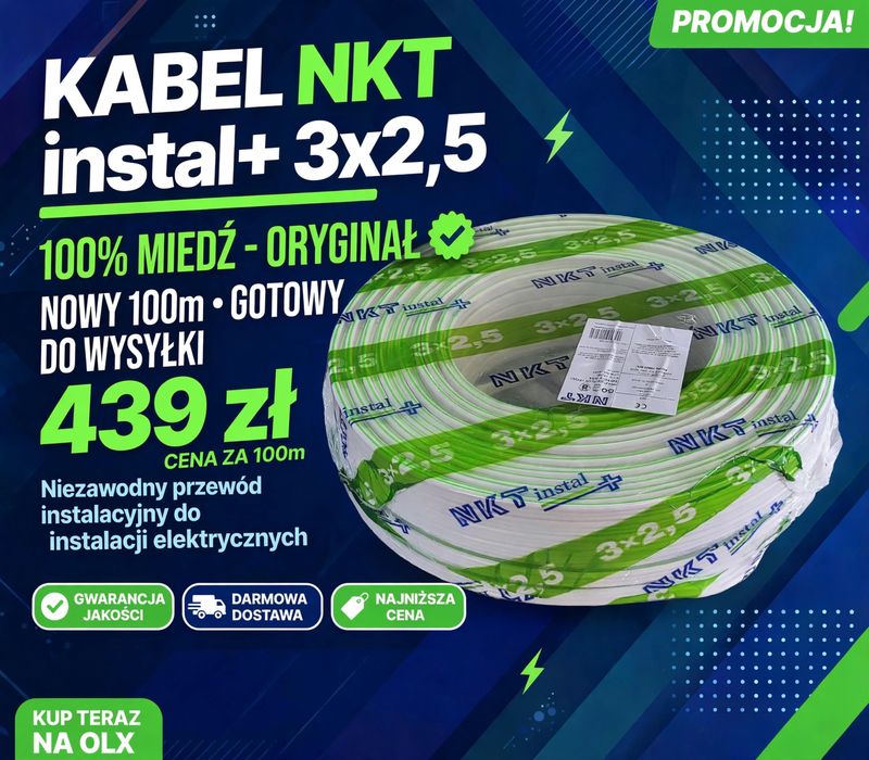 Oryginalny Przewód NKT instal + 3x2.5