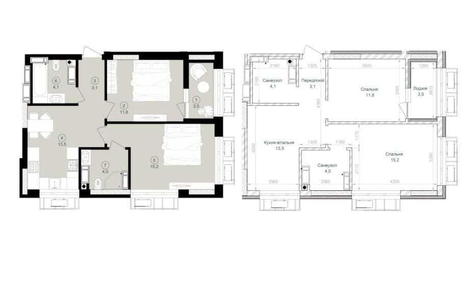 2-кімнатна квартира за адресою вул. Іллєнка Юрія (площа 56 м²) - Atlanta.ua - фото 7