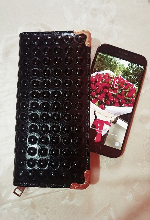 Жіночий гаманець /женский кошелек / Клатч / Портмоне чёрный лаковый