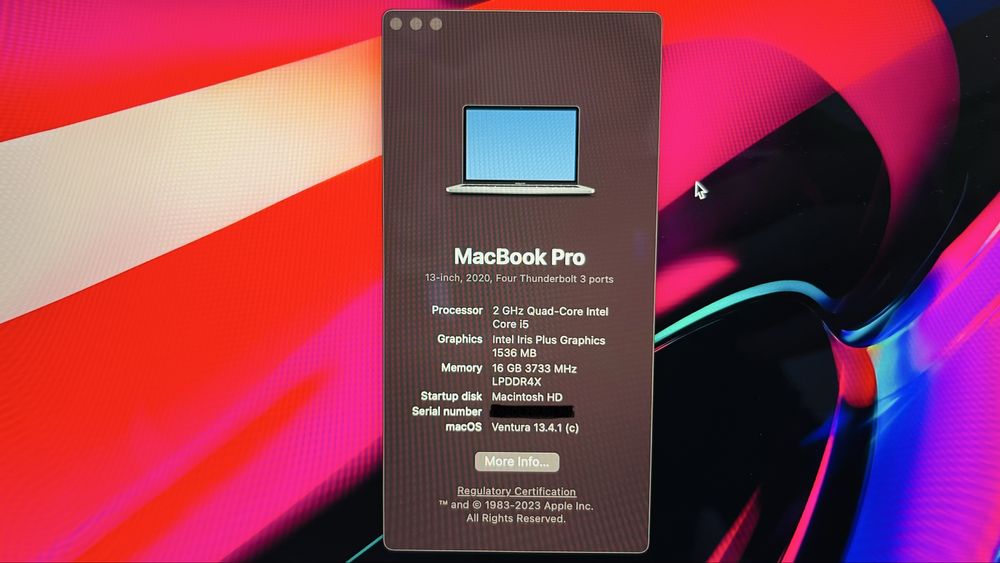 MacBook Pro 13” 2020 i5 16GB 4 Thunderbolt Excelente Estado