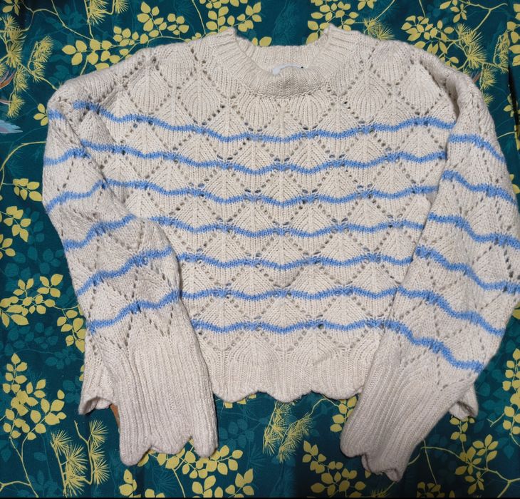 Sweter ażurowy w paski Reserved roz. M