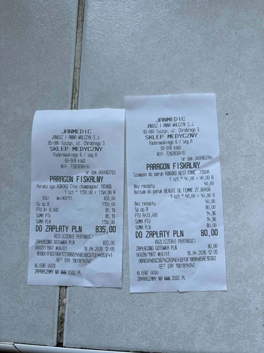 Peruka nie używana