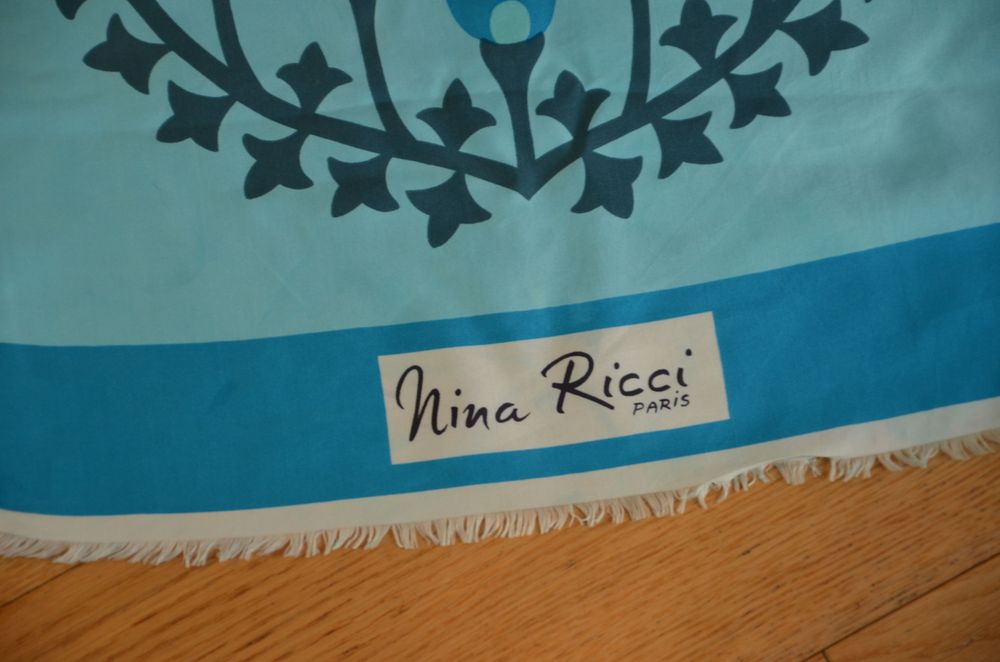oryginalna Nina Ricci szal 100% silk jedwab