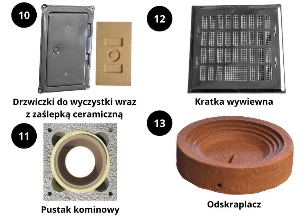Komin K fi 200 wys. 4m Izolowany Systemowy Ceramiczny, System Kominowy