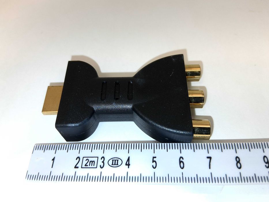 T291 Adapter Przejściówka HDMI Na Component Video RGB 3 RCA Pozłacany