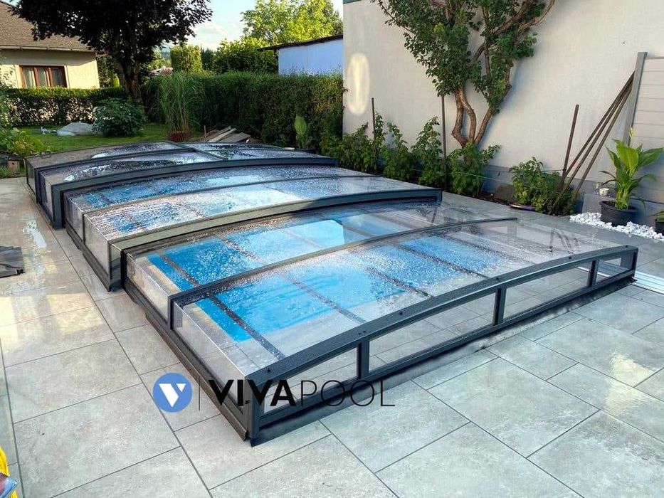 Niskie zadaszenie na basen PRESTIGE 10,29 x 4,50 x 0,75 poliwęglanowe