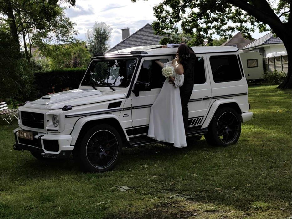 Auto do Slubu - Mercedes G Klasa 6,3AMG BIAŁA PERŁA