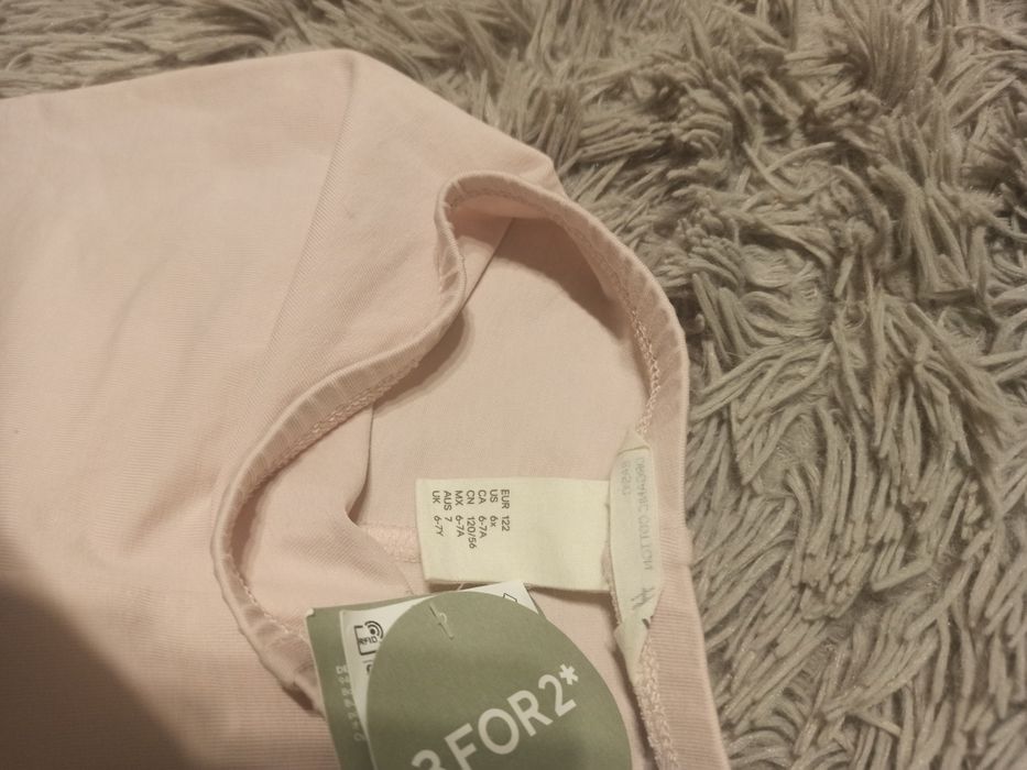 H&M nowe jasnoróżowe  legginsy 122 6-7lat