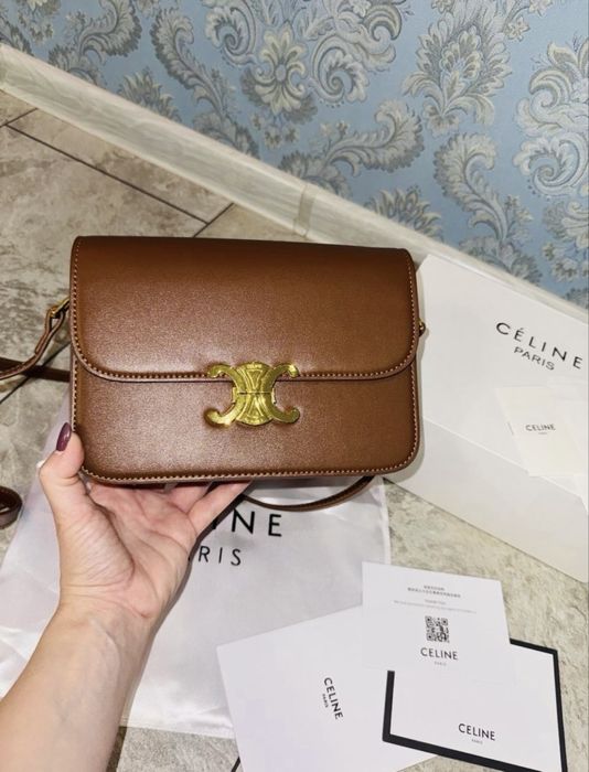 Сумка Premium Celine Triumph рыжая