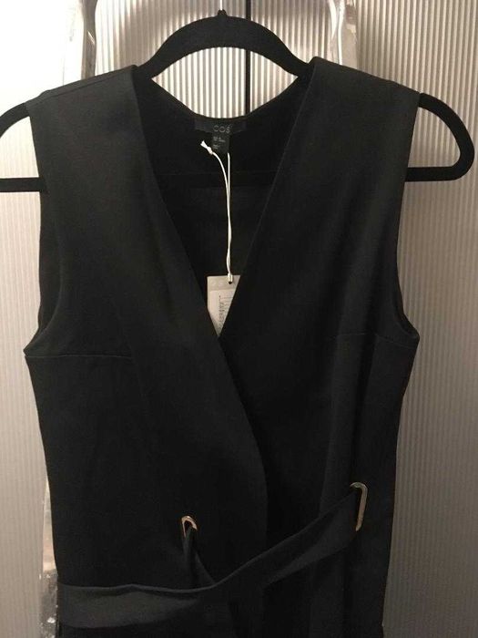 COS tunika bez rękawów z paskiem czarna XS NOWA