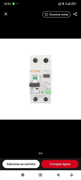 Disjuntor Rcbo tipo A64752320222593121