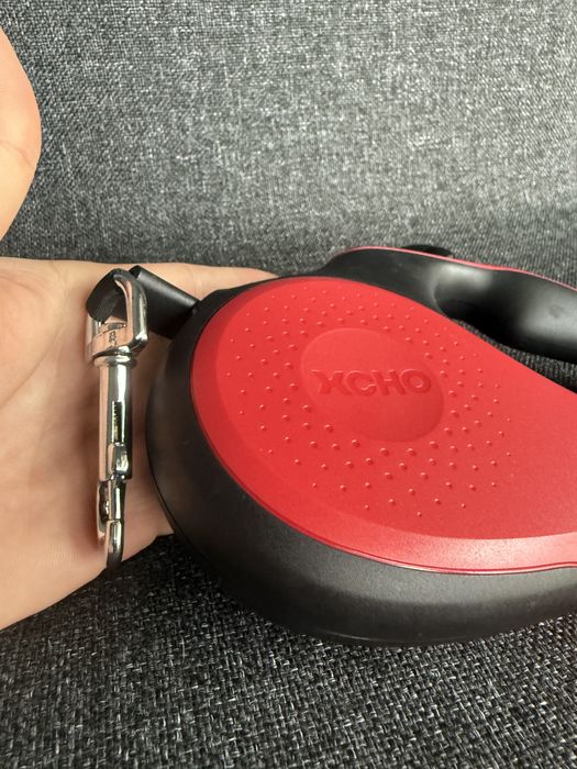 Smycz automatyczna 5 m czerwono-czarna + etui | S M L | nowa tasma