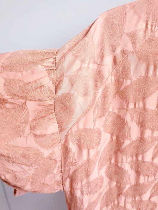 Ruda sukienka w liście z wiskozy Zara 158 164