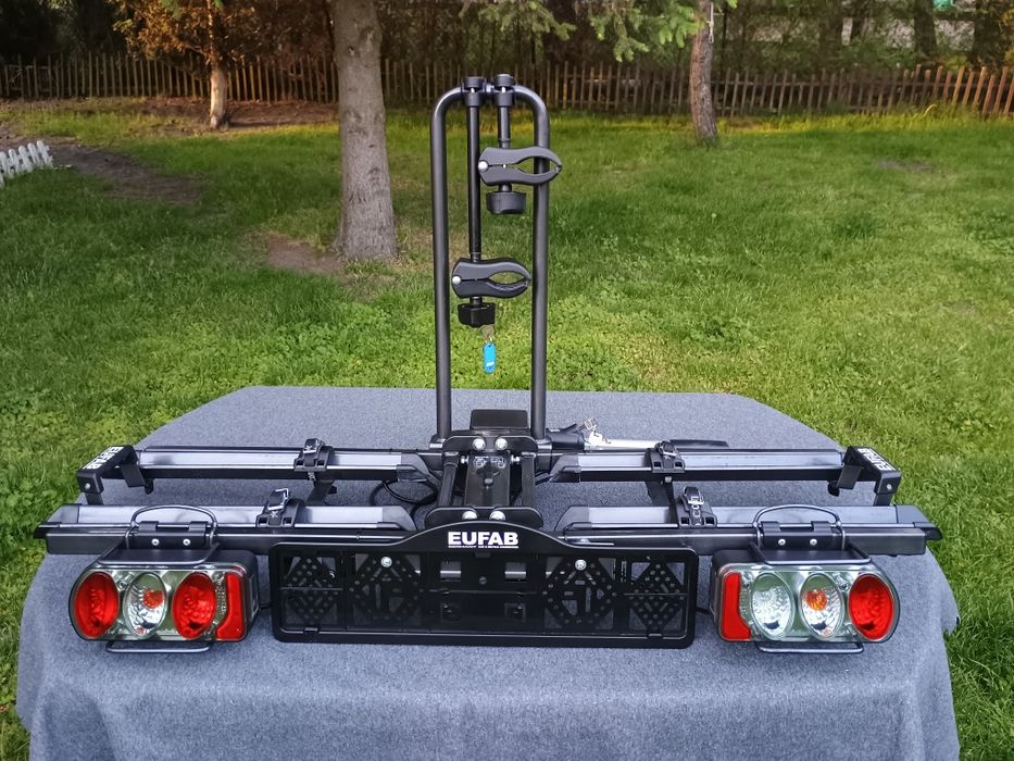 Bagażnik uchwyt rowerowy Eufab Raven składany mocny na 2 rowery udźwig 50 kg e-bike