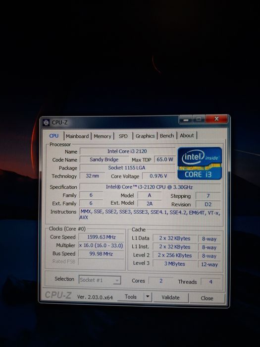 Intel core i3 2120. Asus P8H61-M LX3 R2.0. 16Gb RAM.